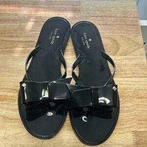 Kate Spade Black Bow Flip Flops